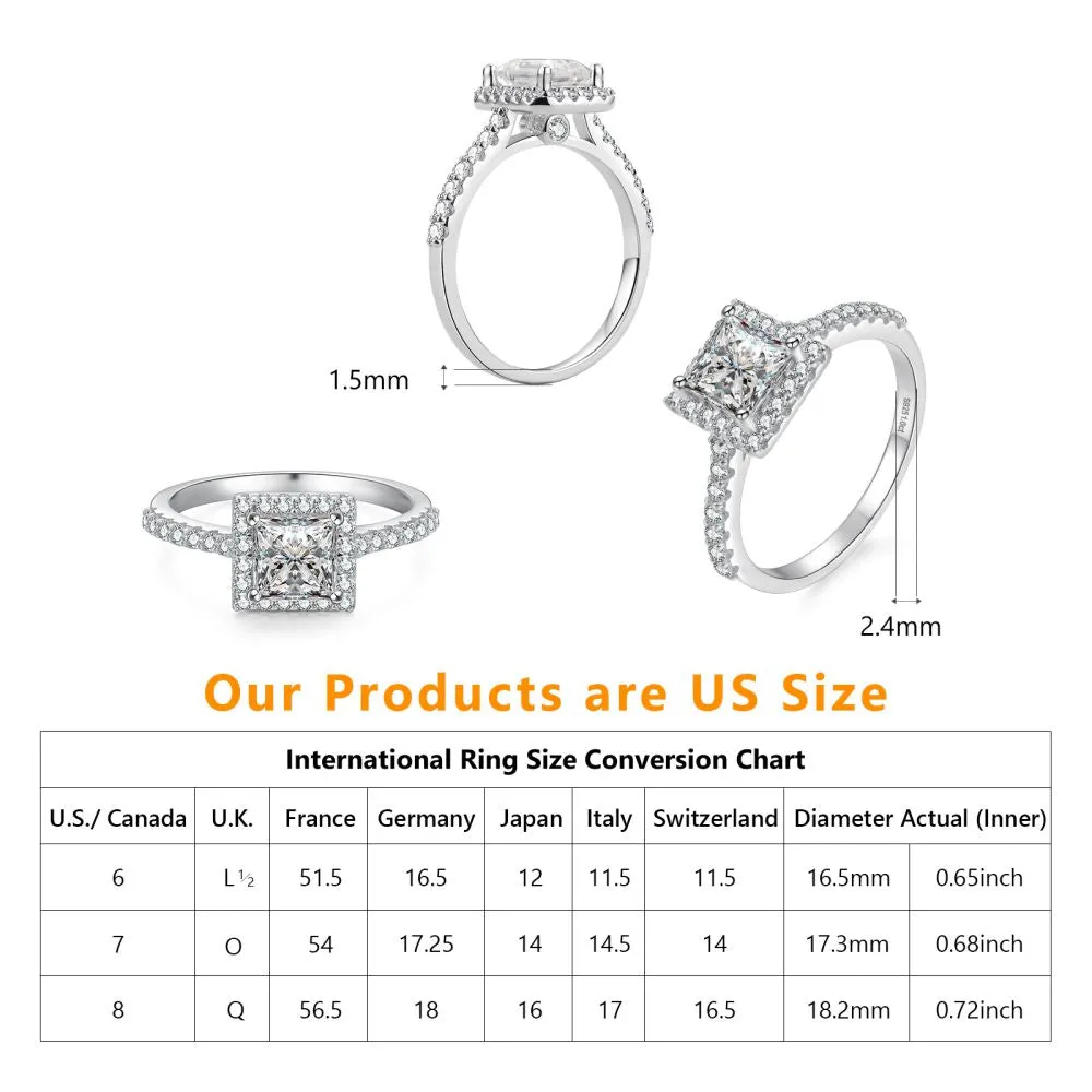 1.0 Carats VVS1 Moissanite Rings for Women