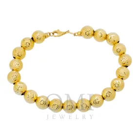 10K GOLD HOLLOW LASER MOON CHAIN BRACELET