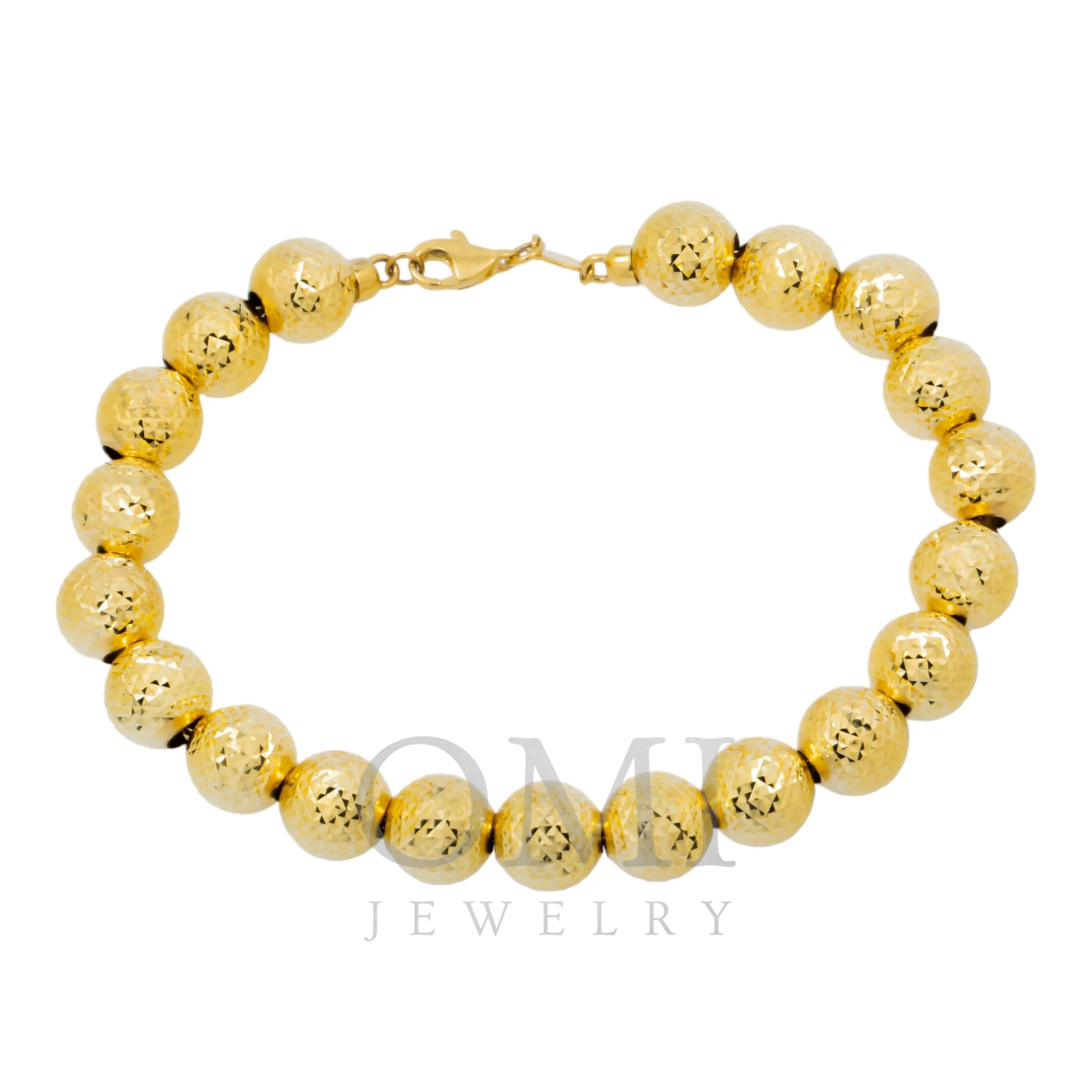 10K GOLD HOLLOW LASER MOON CHAIN BRACELET