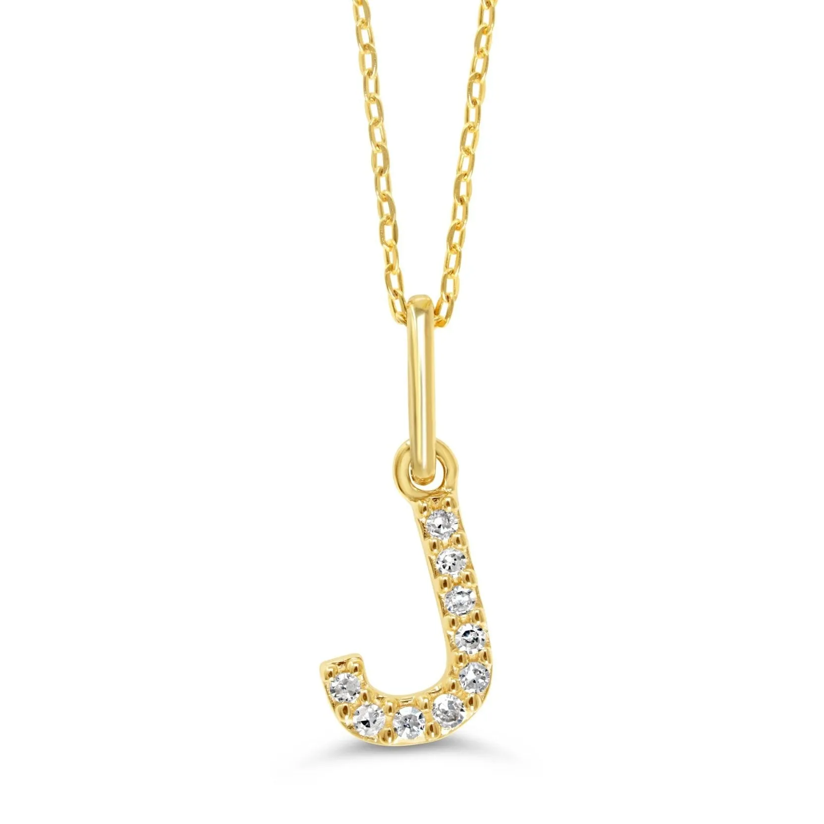 10k Gold Mini Diamond Letter Necklace