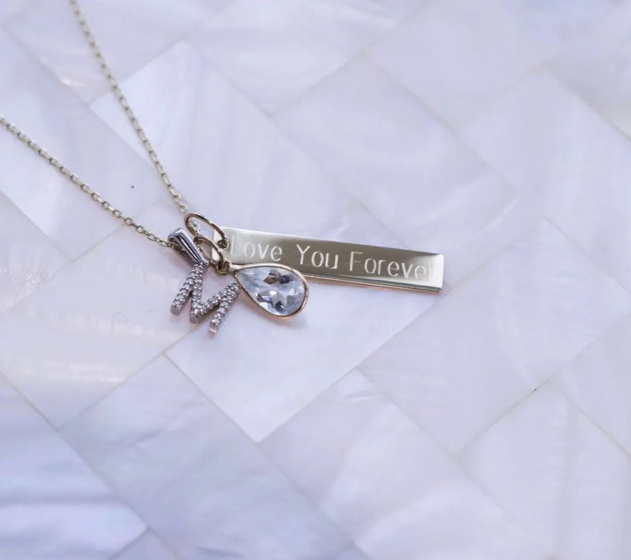 10k Gold Mini Diamond Letter Necklace