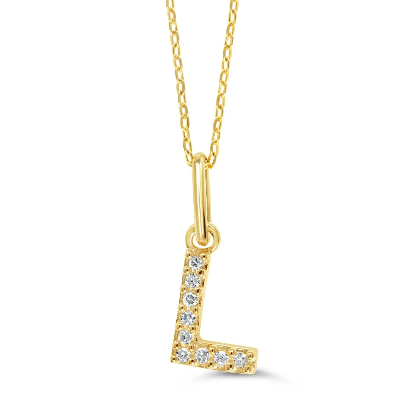 10k Gold Mini Diamond Letter Necklace