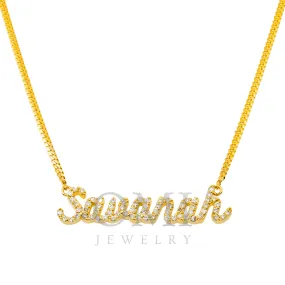 10K YELLOW GOLD DIAMOND CUSTOM NAME NECKLACE 1.15 CT