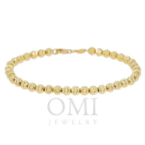 14K GOLD 5MM LASER MOON CHAIN BRACELET