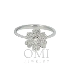 14K GOLD DIAMOND FLOWER RING 0.25 CT