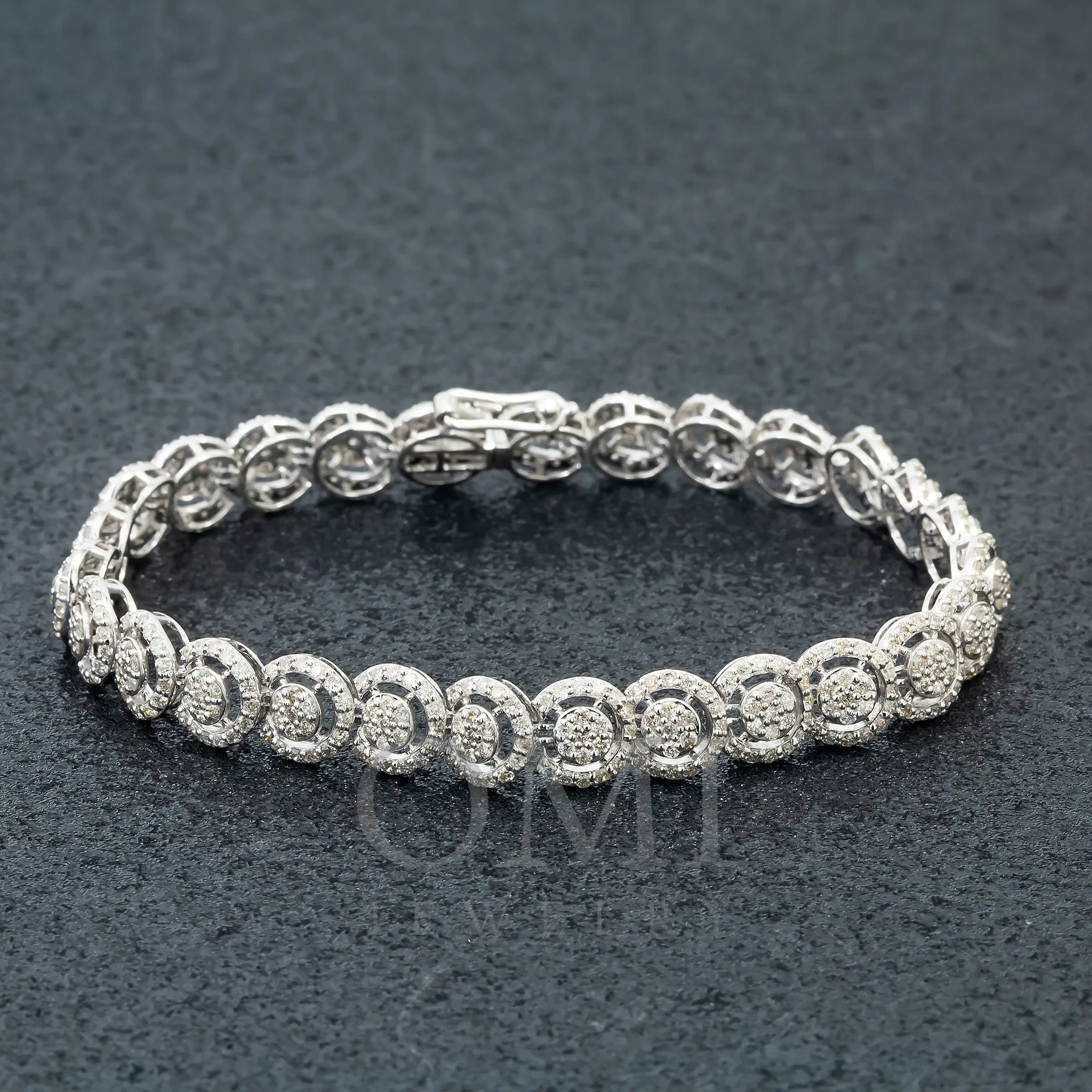 14K GOLD ROUND DIAMOND CIRCLE SHAPE BRACELET 4.03 CT