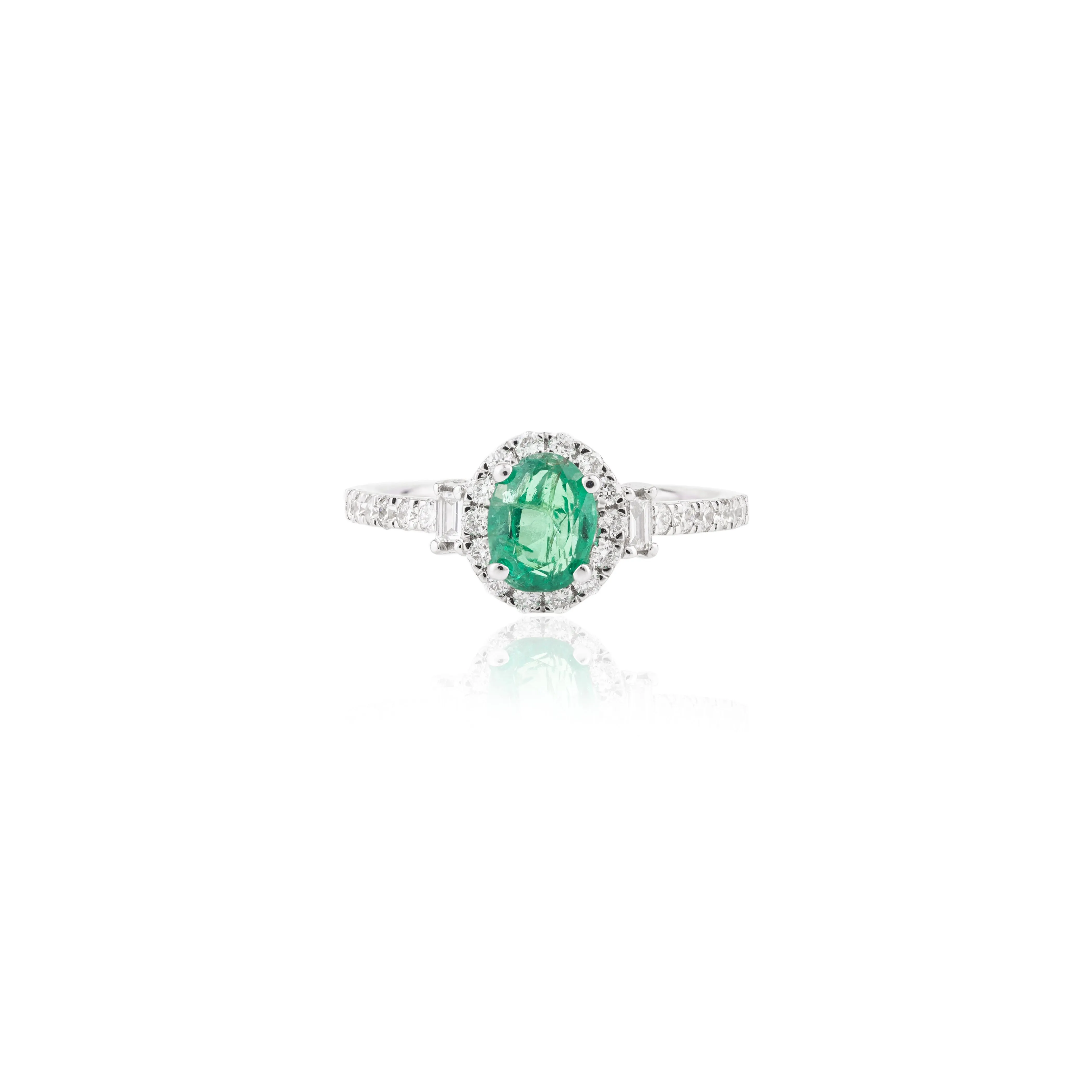 18K Gold Emerald Diamond Statement Ring