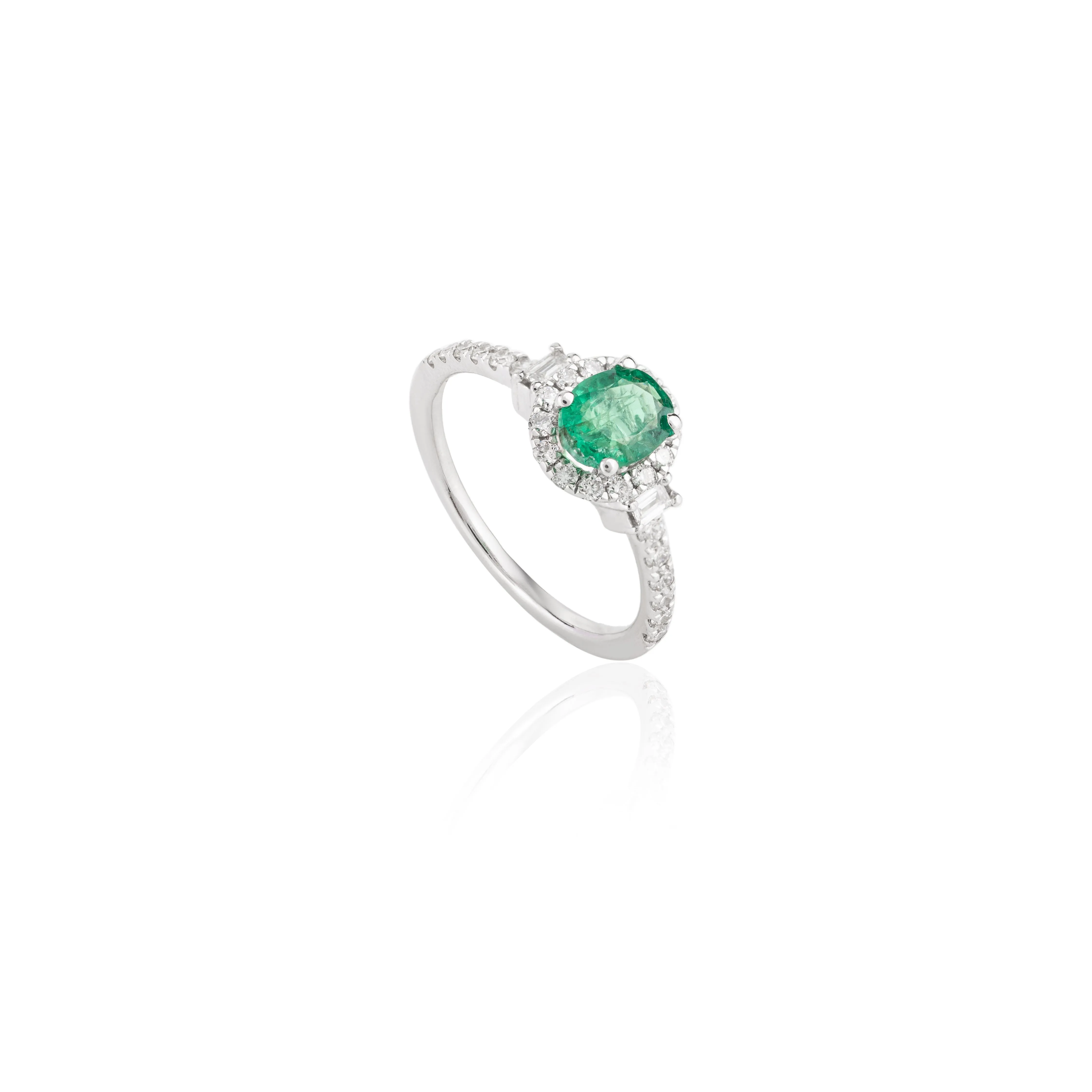 18K Gold Emerald Diamond Statement Ring