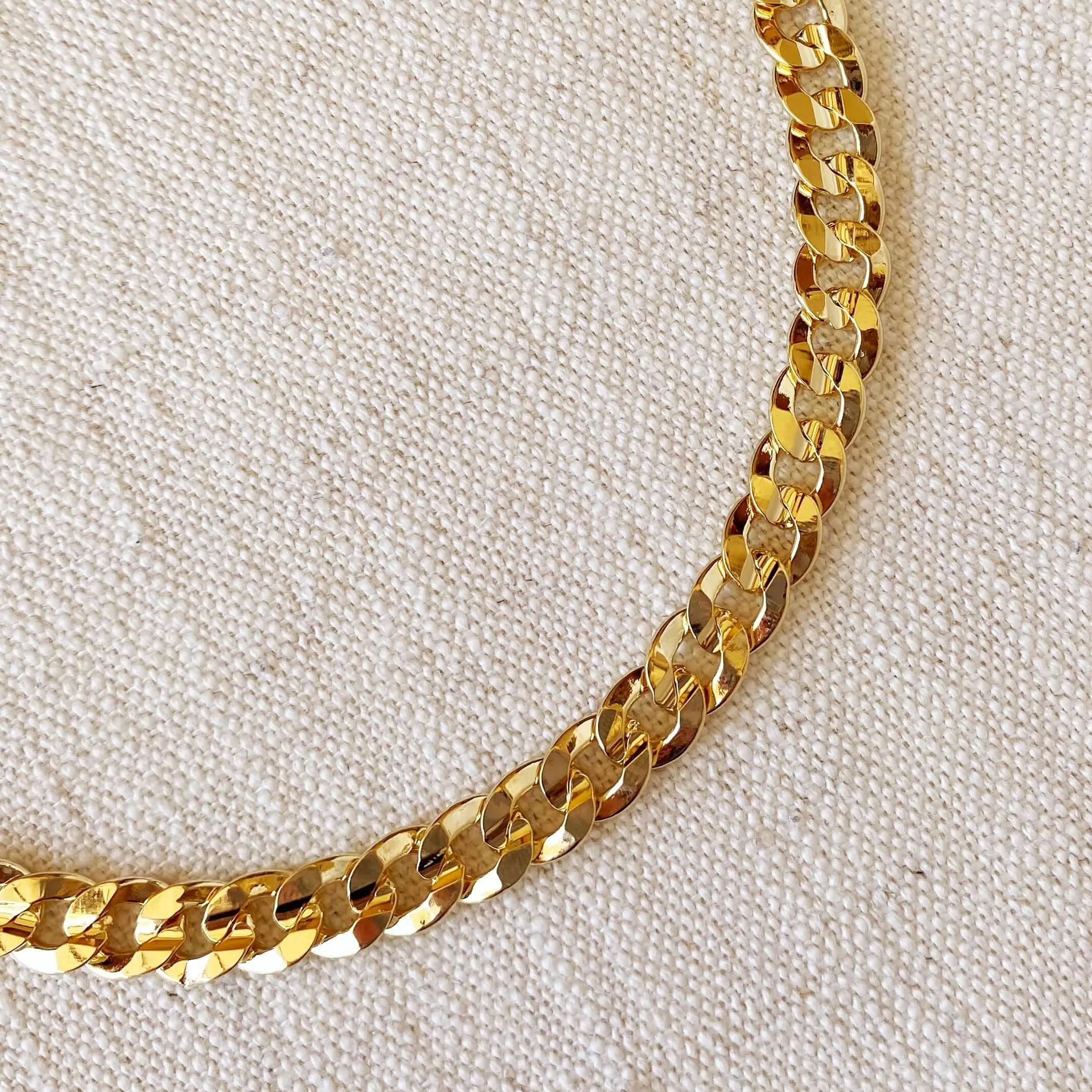 18k Gold Filled Unisex Diamond Cut Cuban Link Bracelet