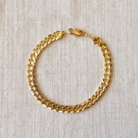 18k Gold Filled Unisex Diamond Cut Cuban Link Bracelet