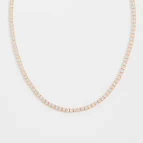 18K Gold Vermeil Tennis Diamond Necklace