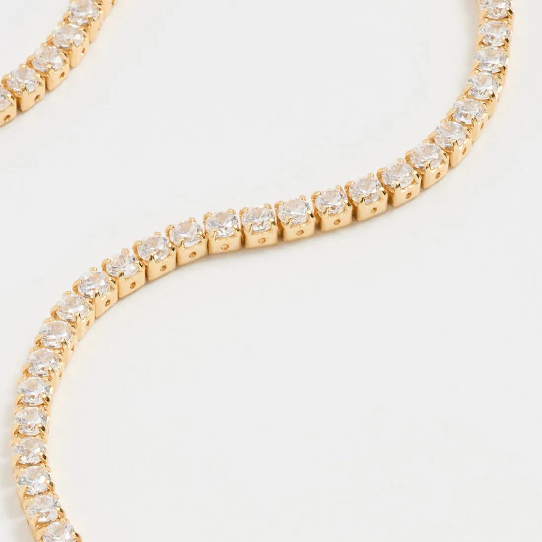 18K Gold Vermeil Tennis Diamond Necklace