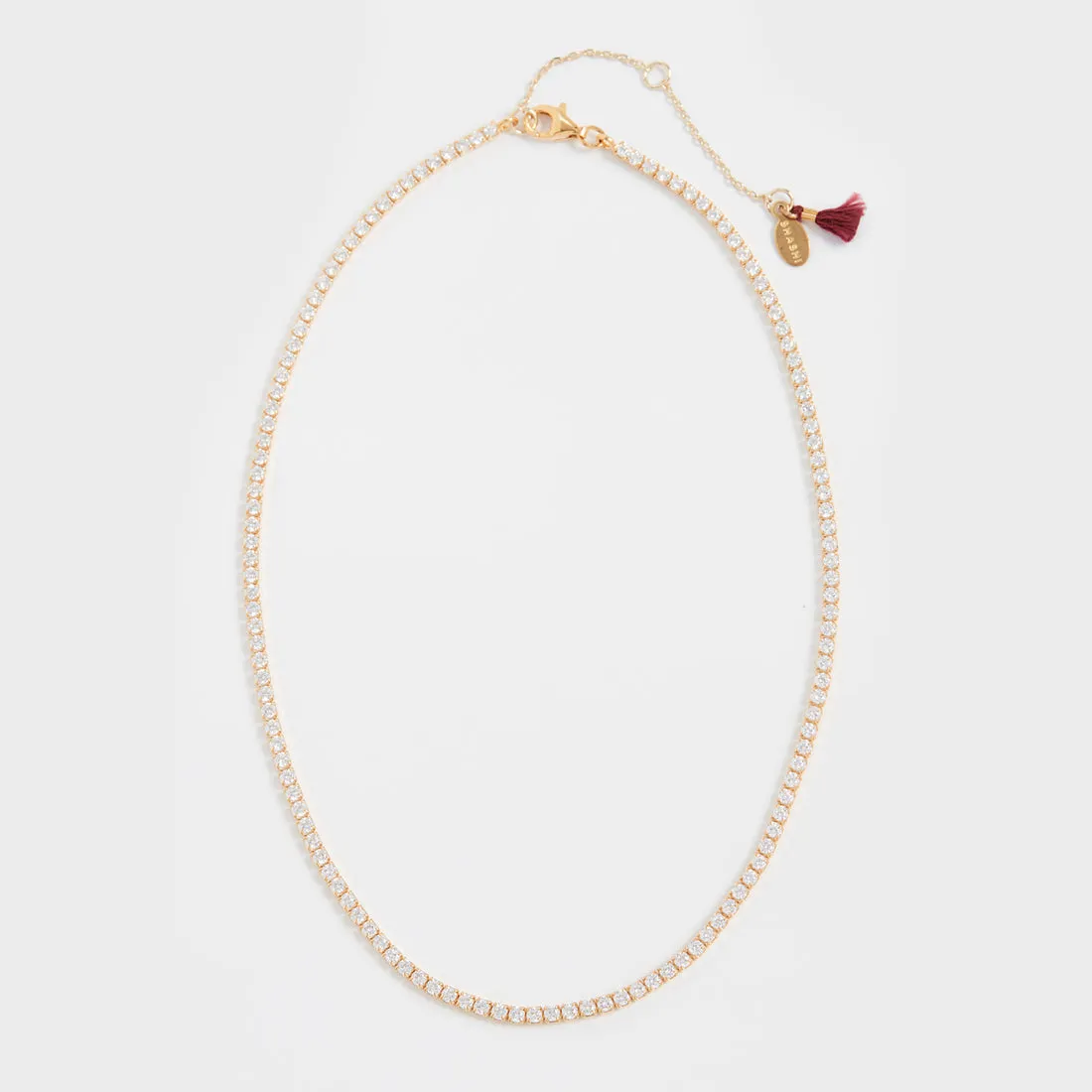 18K Gold Vermeil Tennis Diamond Necklace