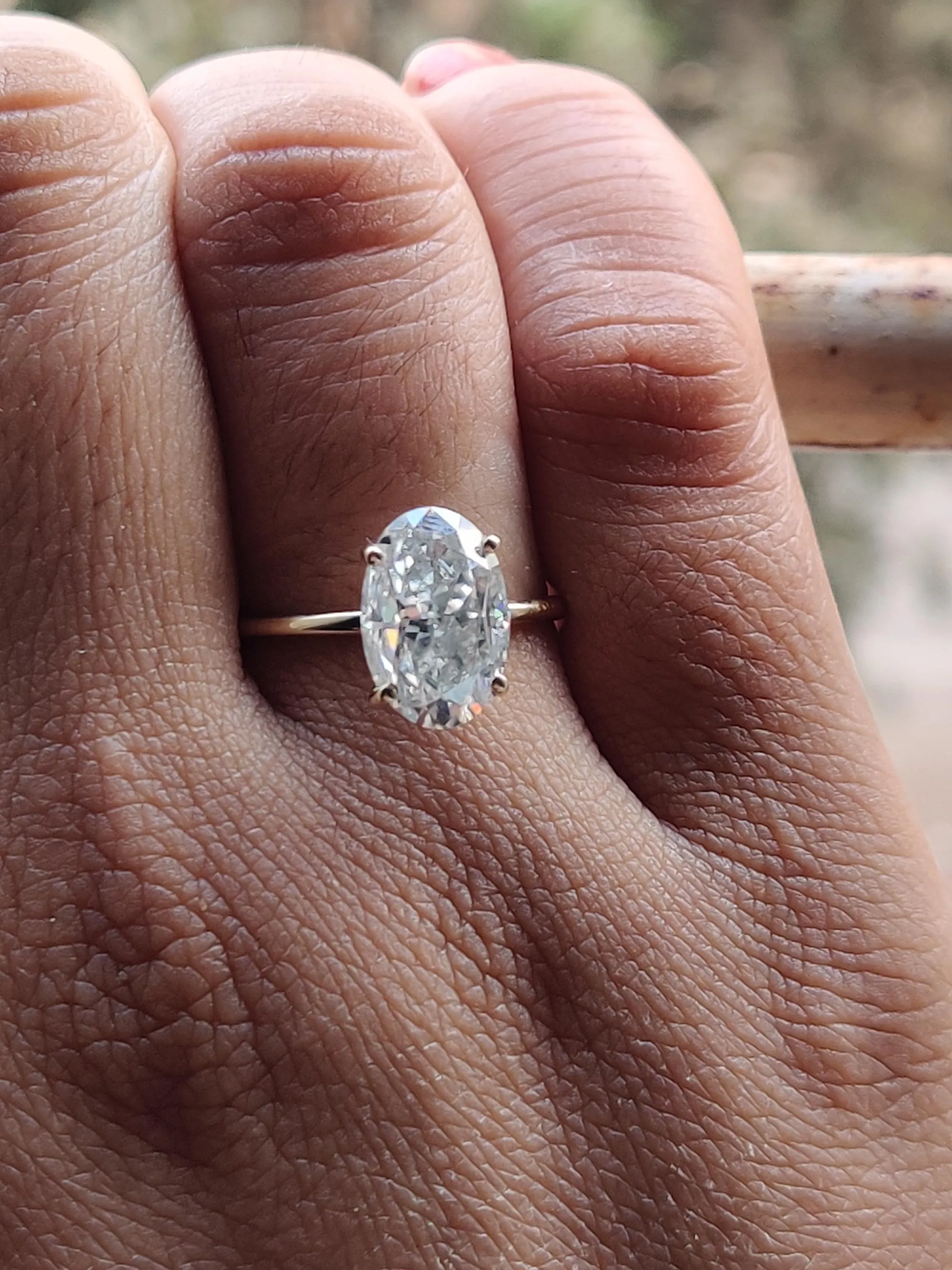 3.0ct Oval Moissanite Engagement ring