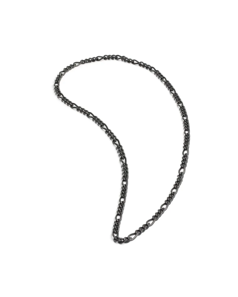 3mm figaro necklace in stainless steel with black finish