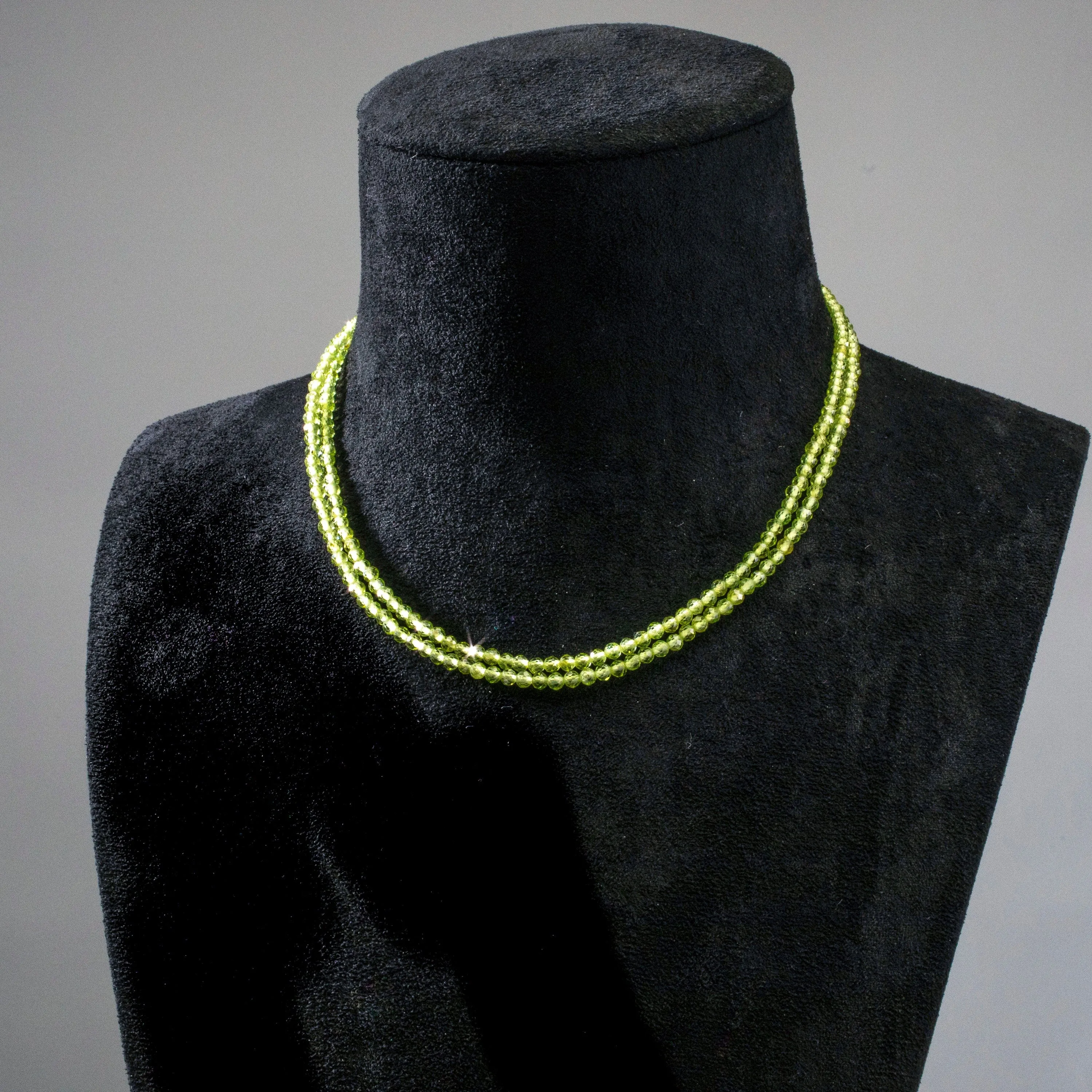 3mm Peridot Faceted 31 Necklace / Multi Wrap Bracelet