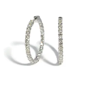 AFJ Diamond Collection - Diamond Hoop Earrings, 14k White Gold