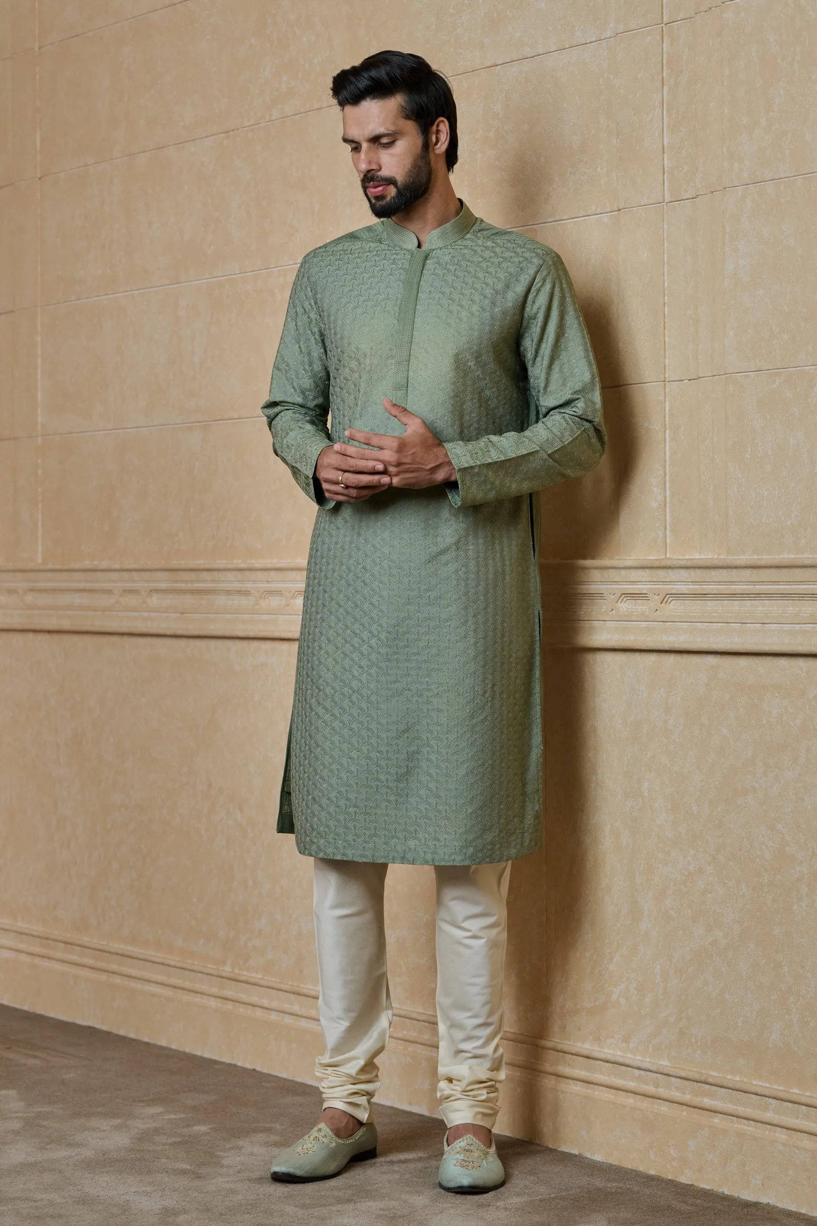 All Over Thread Embroidered Kurta Set