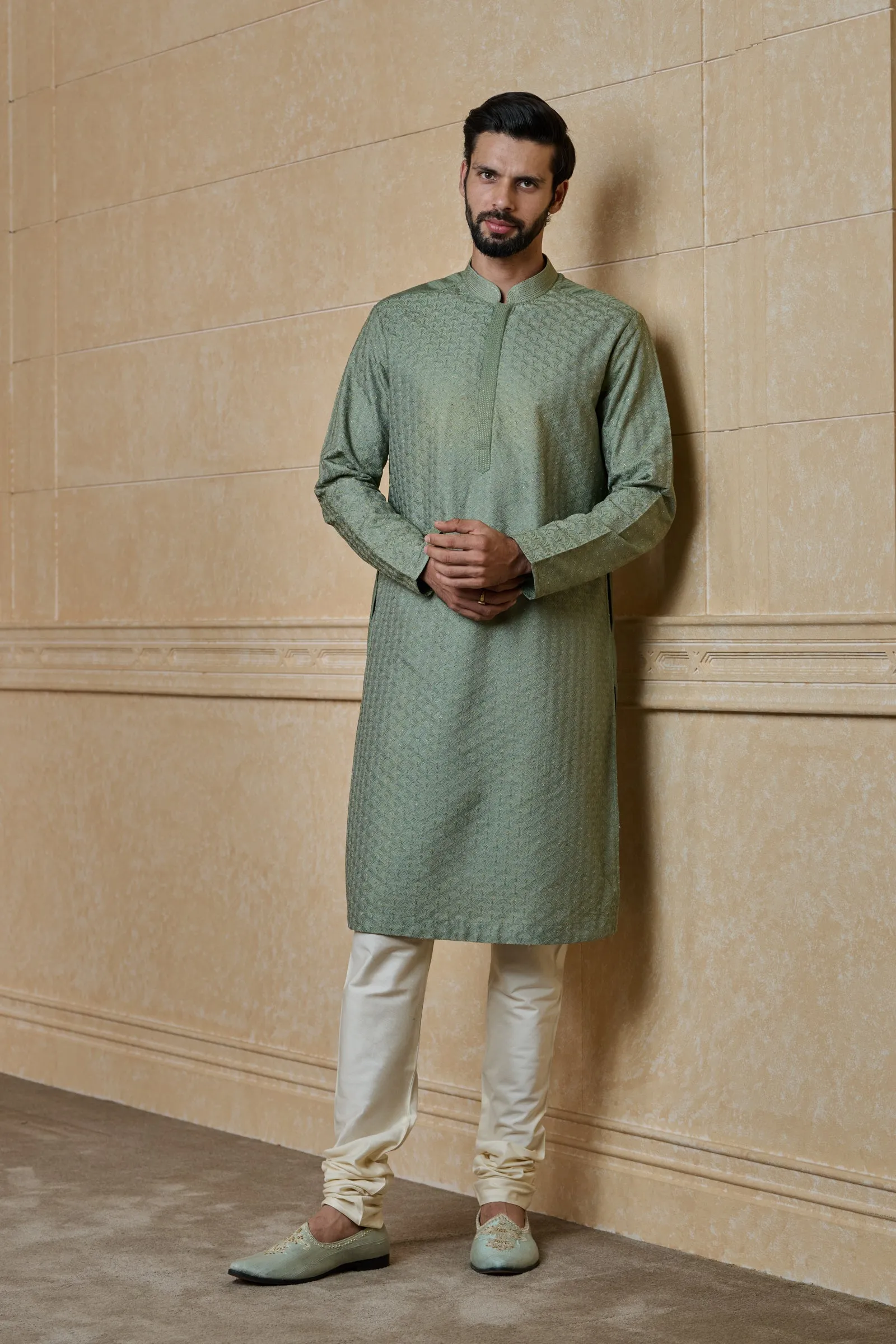 All Over Thread Embroidered Kurta Set