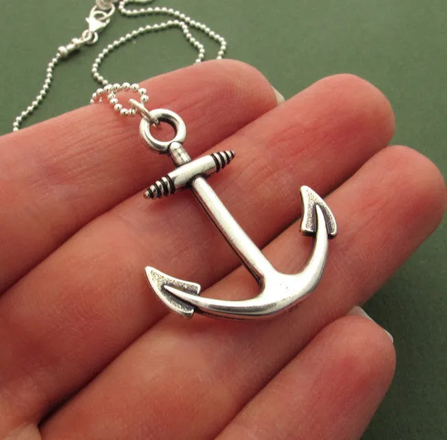 Anchor Pendant Nautical Necklace for Men