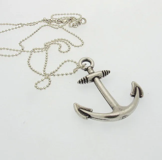 Anchor Pendant Nautical Necklace for Men