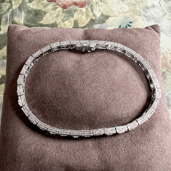 Art Deco Diamond Straightline Tennis Bracelet