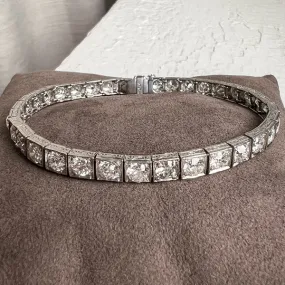 Art Deco Diamond Straightline Tennis Bracelet