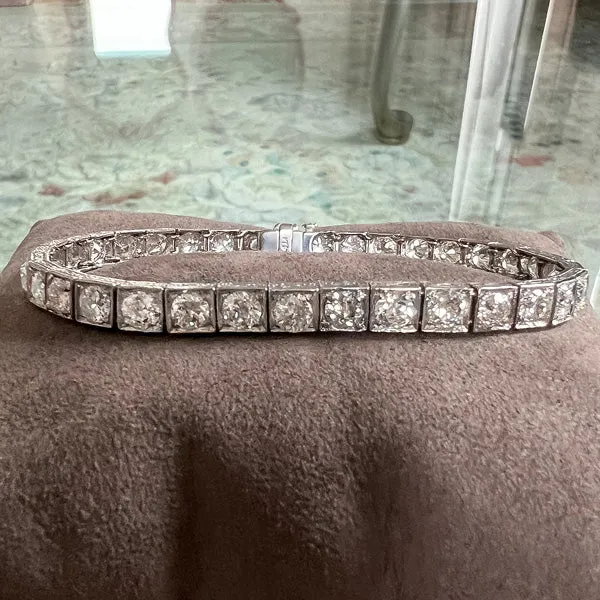 Art Deco Diamond Straightline Tennis Bracelet