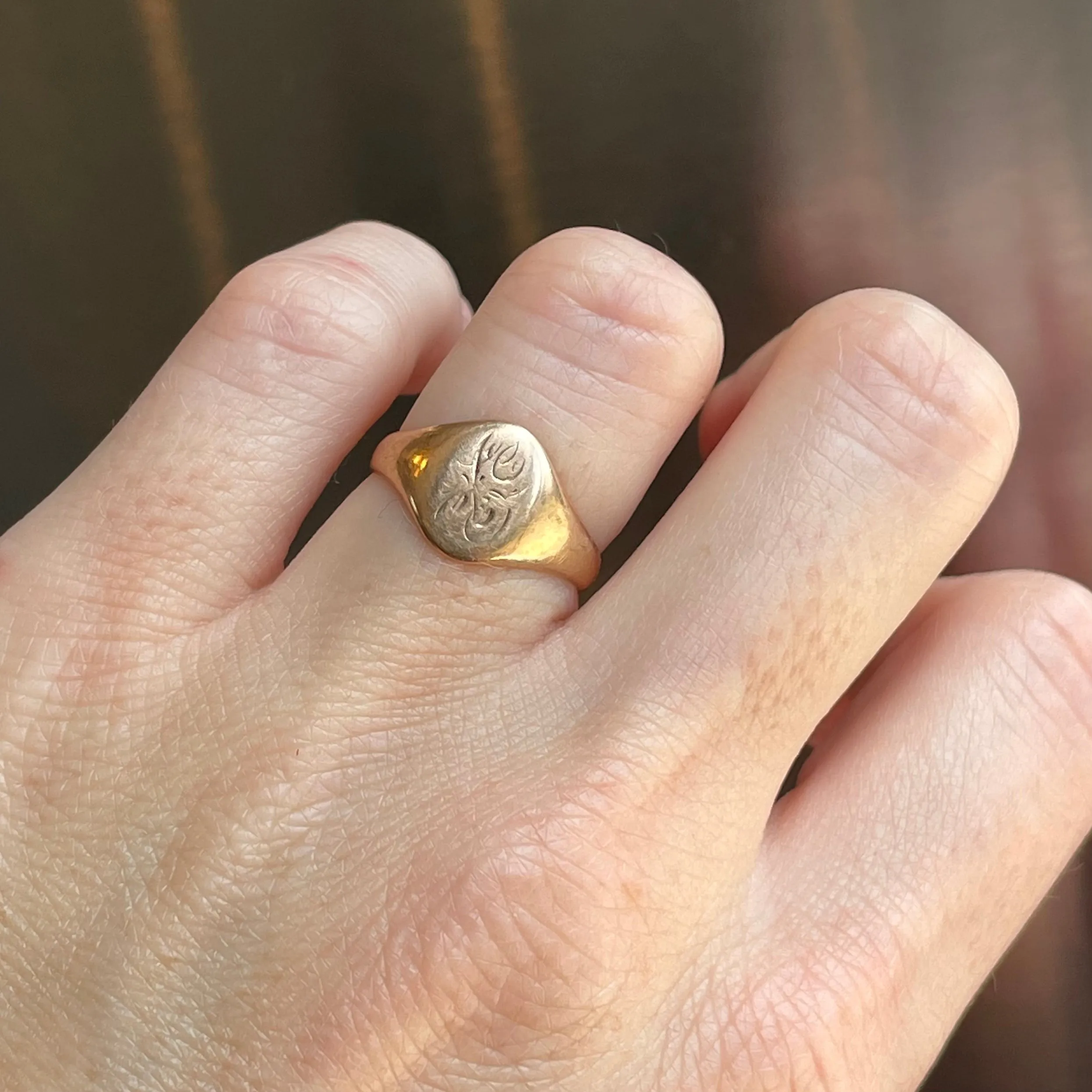 Art Deco Gold Otsby Barton Signet Ring