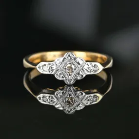 Art Deco Platinum and Gold Diamond Ring