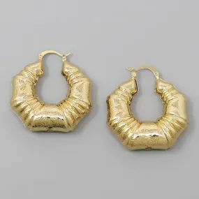 Bamboo Textured Hoop Earrings