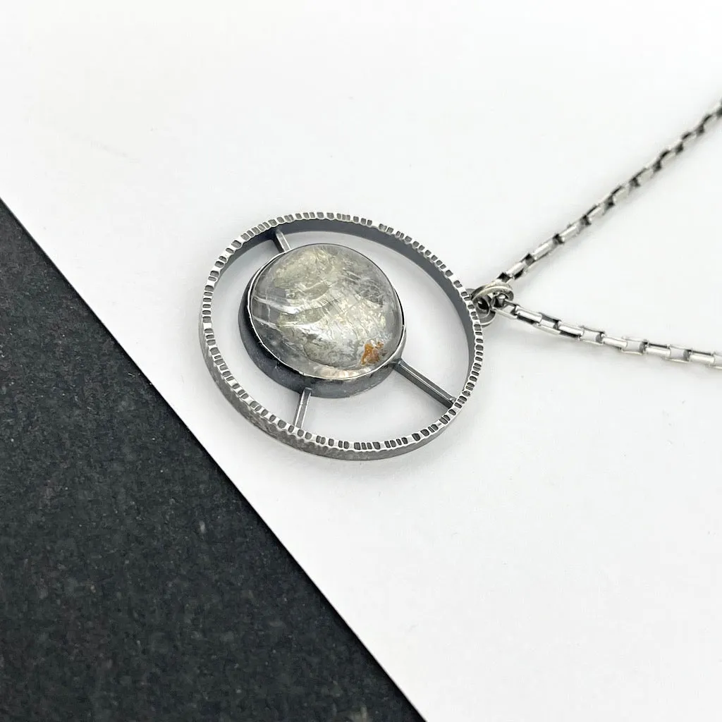 Beautiful Inclusions Pendant, Quartz with Marcasite