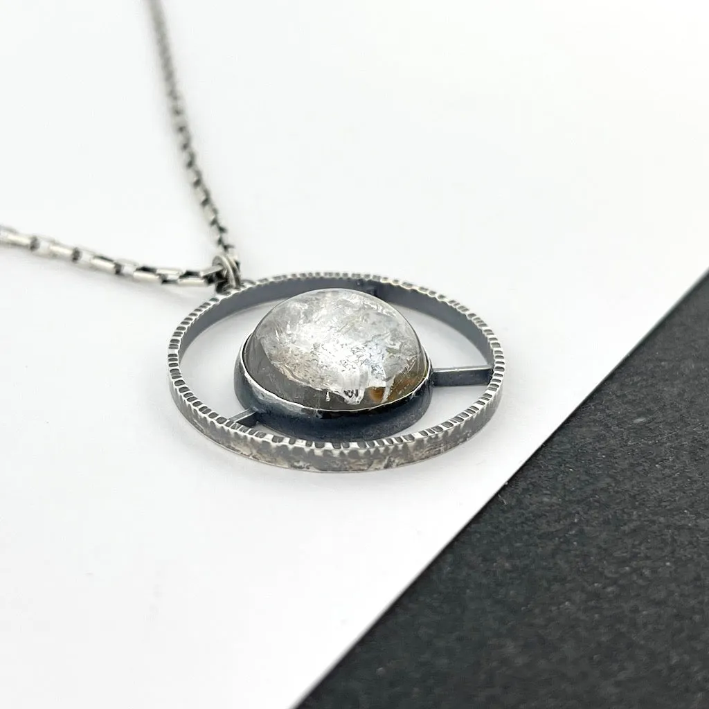 Beautiful Inclusions Pendant, Quartz with Marcasite