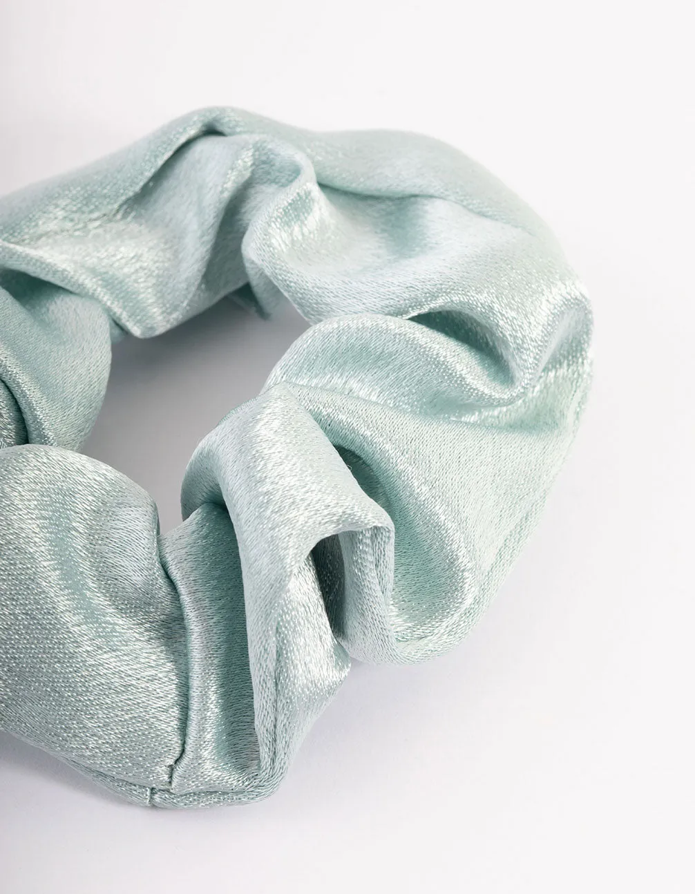 Blue Fabric Satin Scrunchie