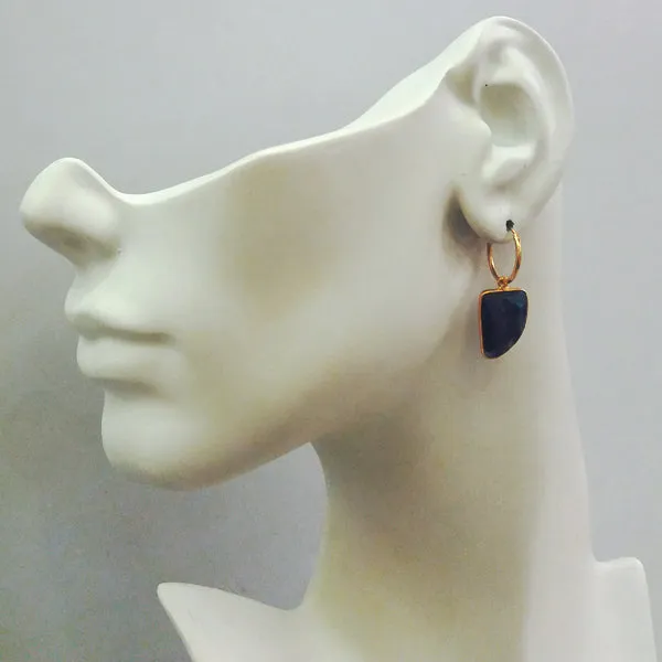 Blue Sapphire Loop Drop Earrings