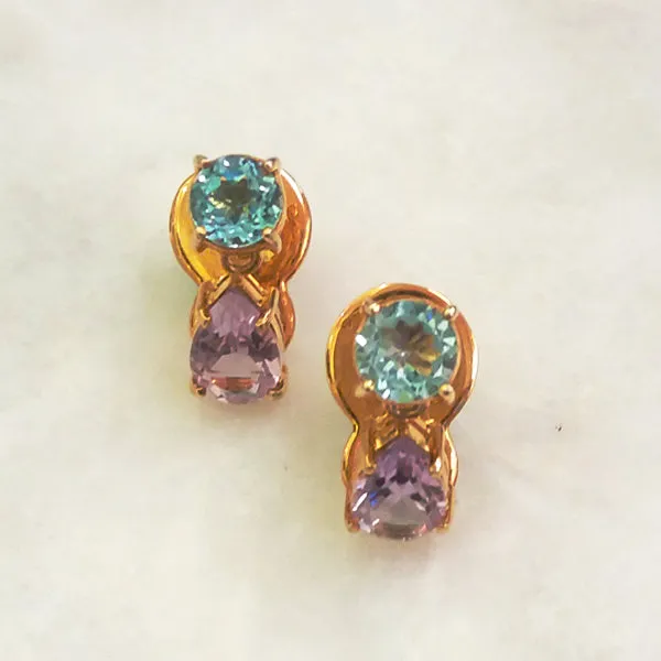 Blue Topaz & Amethyst Separates Earrings