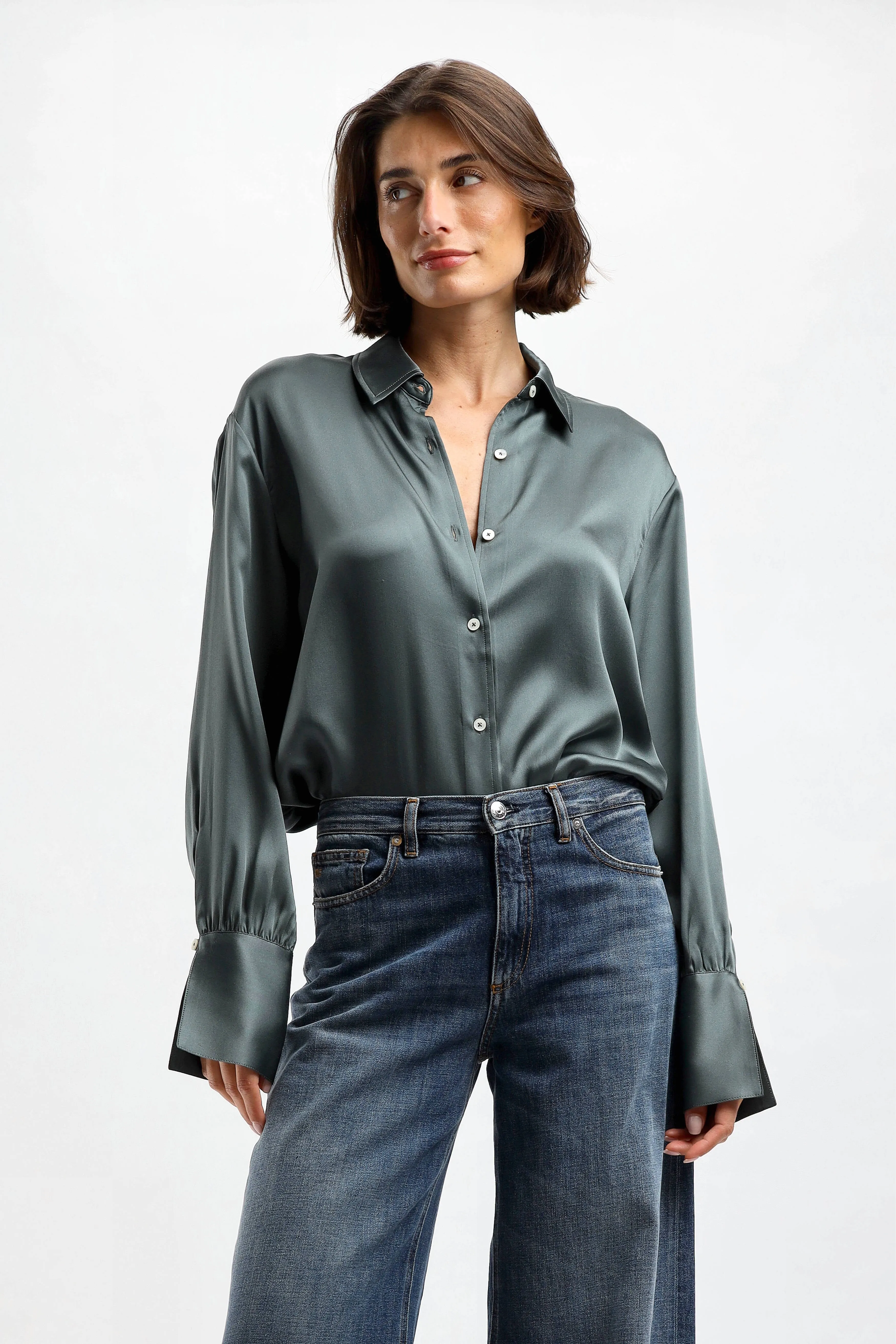 Bluse Monica in Dark Sage