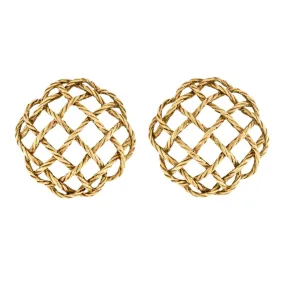 Buccellati - Crepe de Chine - Button Earrings, 18k Yellow Gold