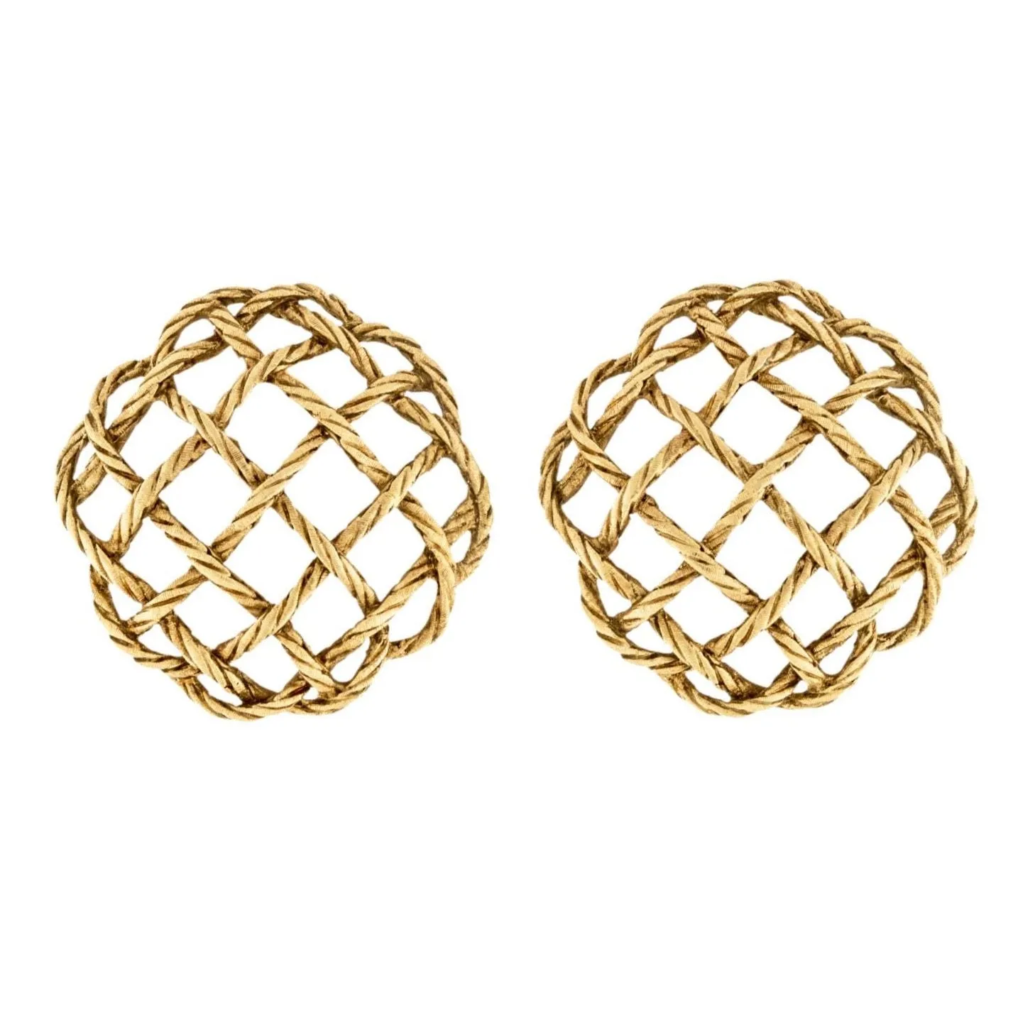 Buccellati - Crepe de Chine - Button Earrings, 18k Yellow Gold