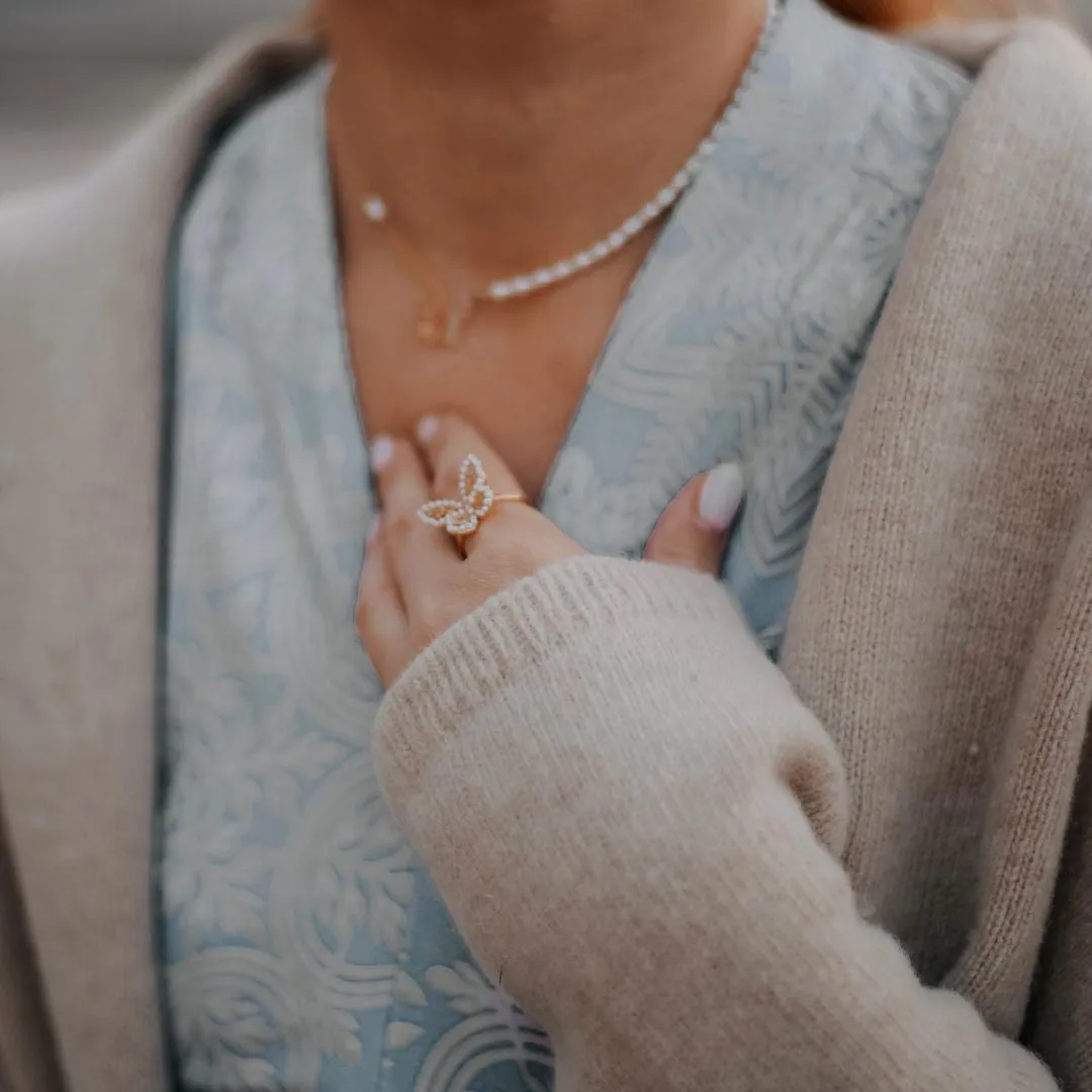 Butterfly Pearl Ring