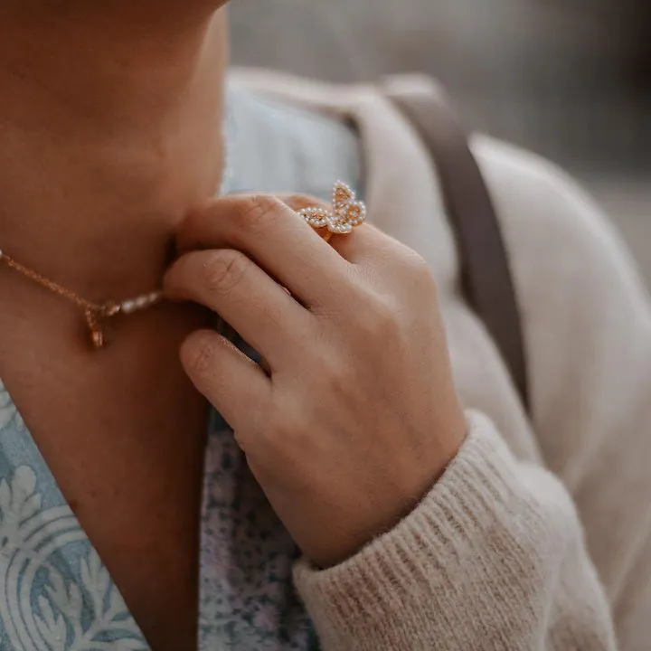 Butterfly Pearl Ring