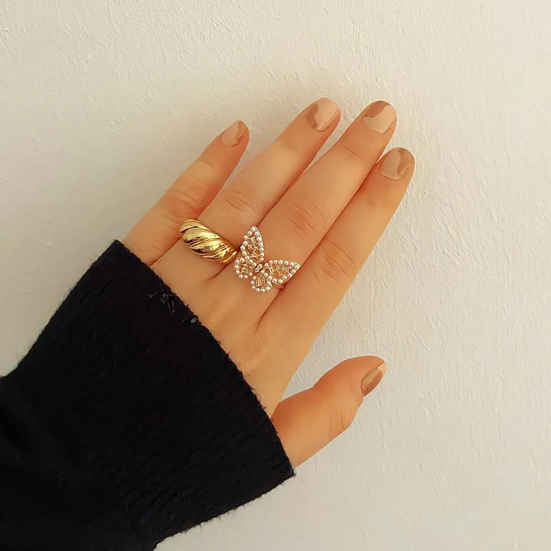 Butterfly Pearl Ring