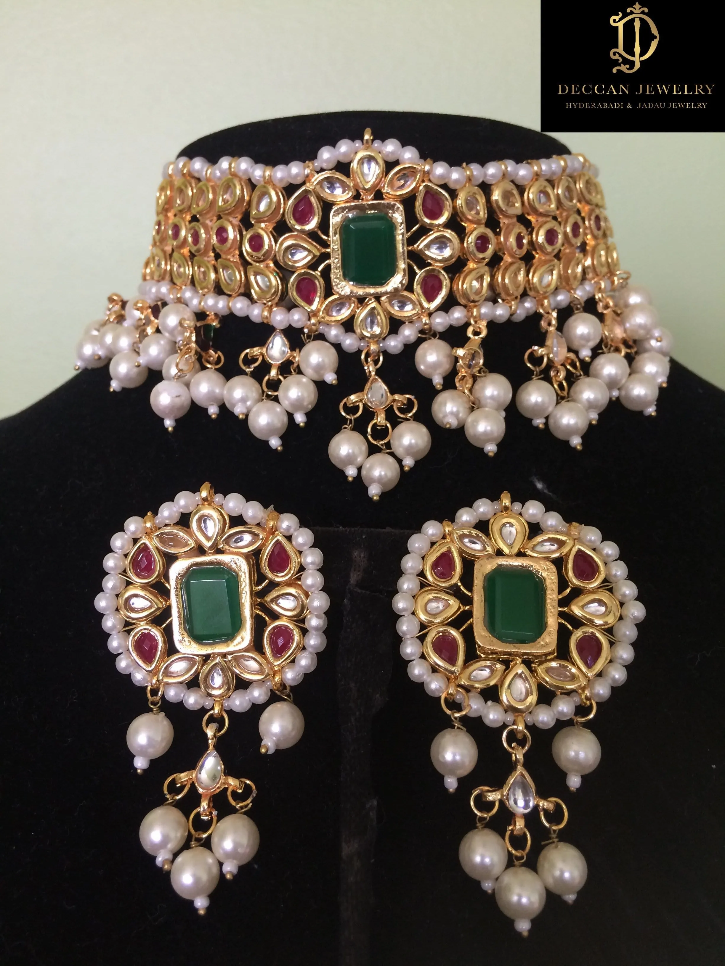 C248 Radha sabyasachi  inspired kundan choker with earrings (READY TO SHIP )