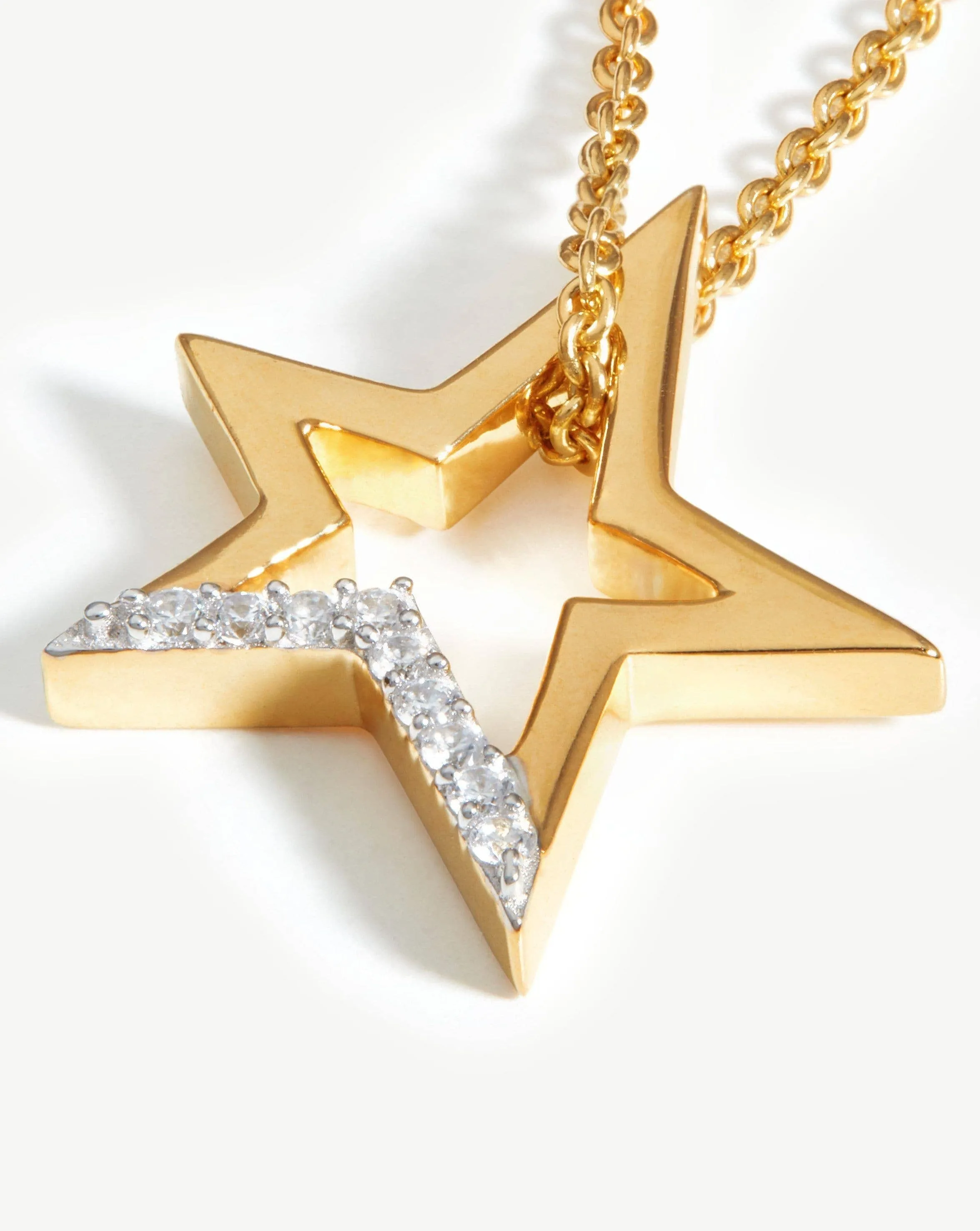 Celestial Star Pave Pendant Necklace | 18ct Gold Plated Vermeil/Cubic Zirconia