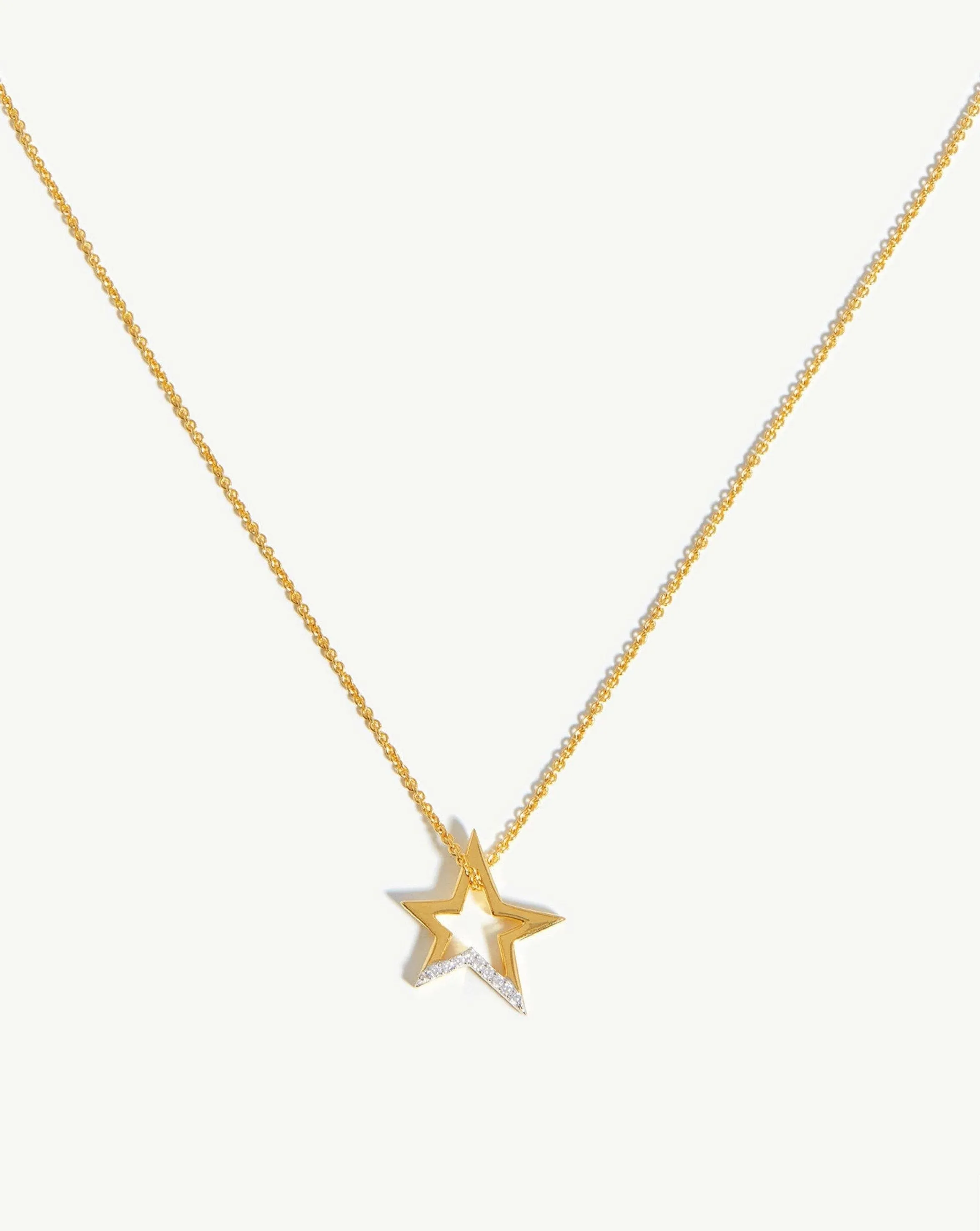 Celestial Star Pave Pendant Necklace | 18ct Gold Plated Vermeil/Cubic Zirconia