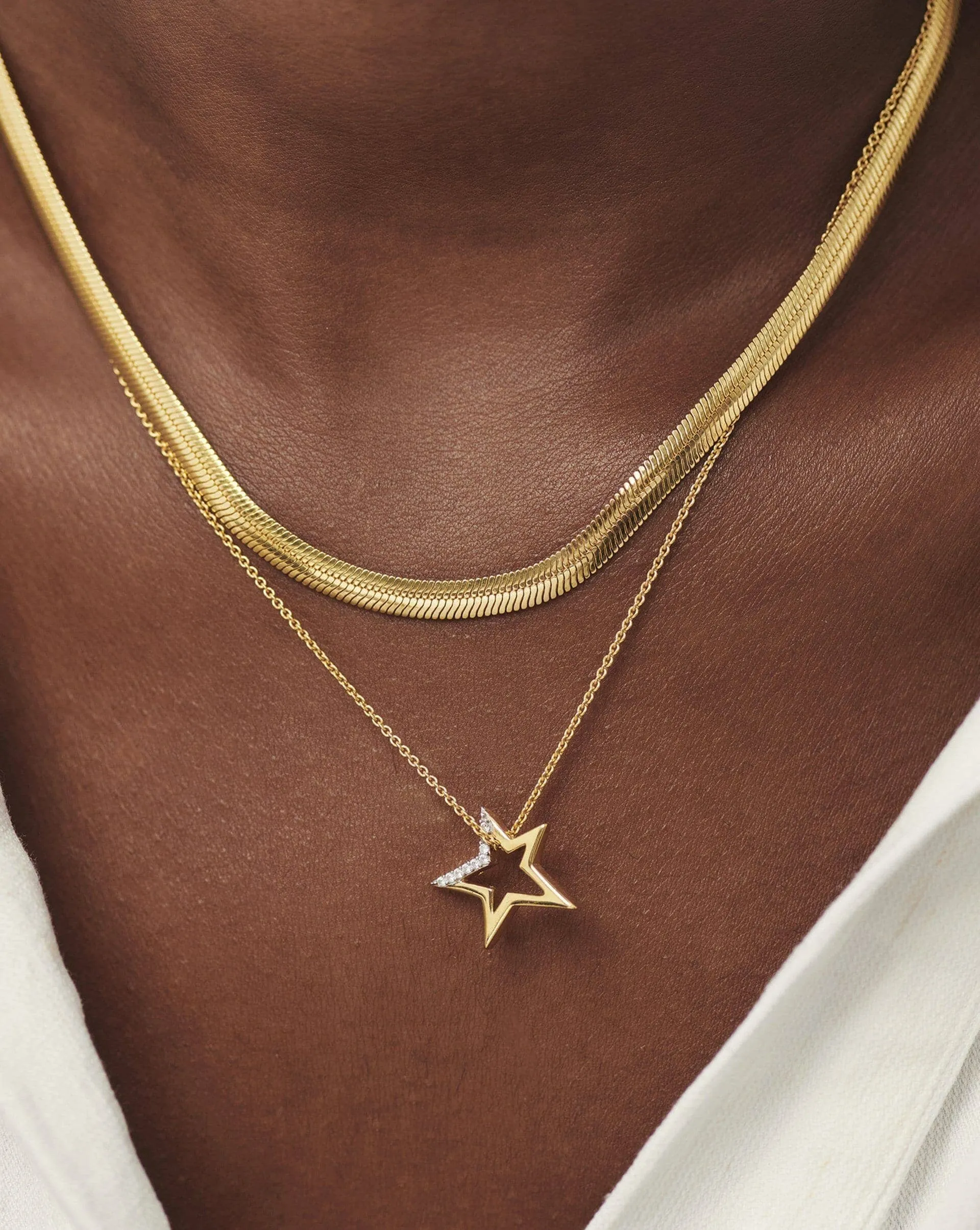 Celestial Star Pave Pendant Necklace | 18ct Gold Plated Vermeil/Cubic Zirconia