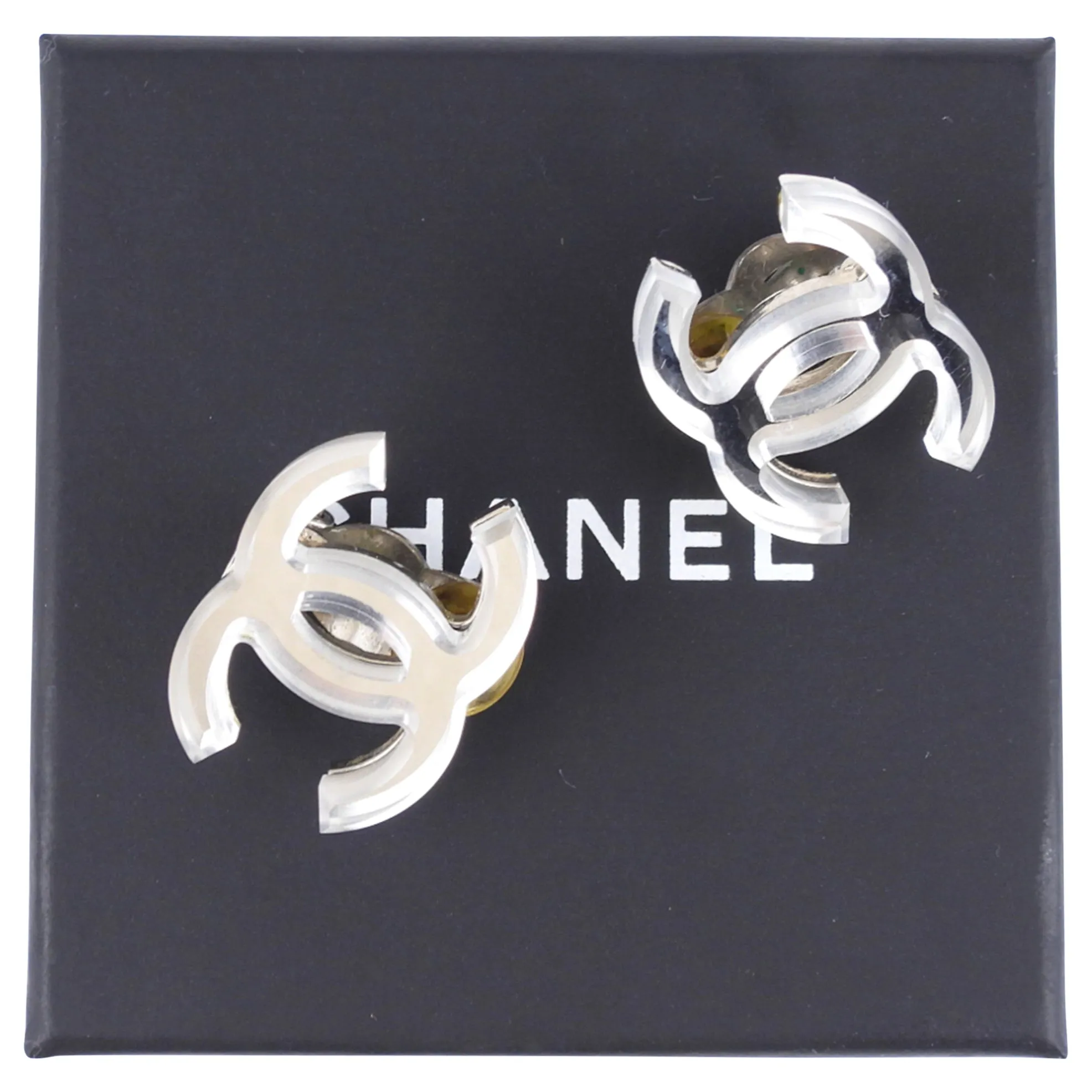 Chanel 03A CC Mirror Clip On Earrings