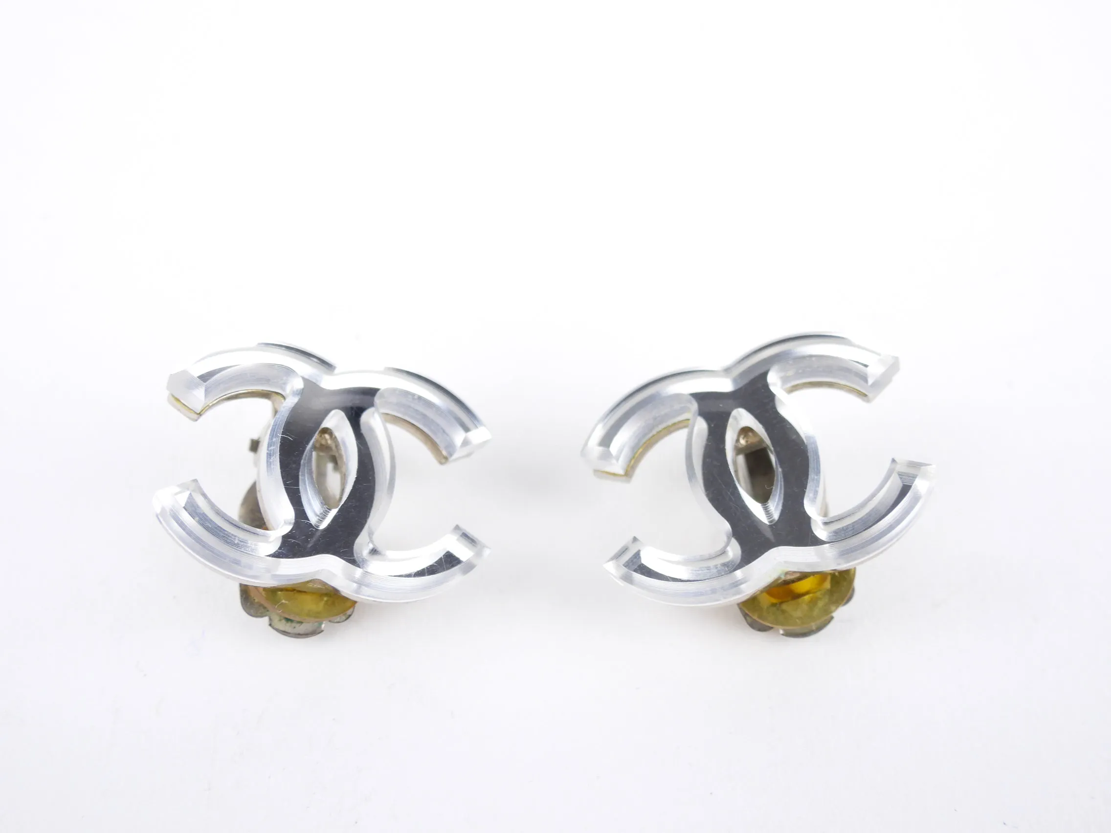 Chanel 03A CC Mirror Clip On Earrings