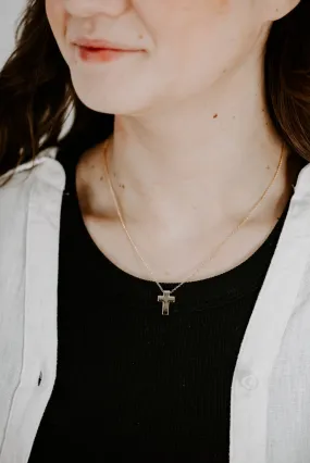 Chunky Cross Pendant Necklace | 18K Gold Plated