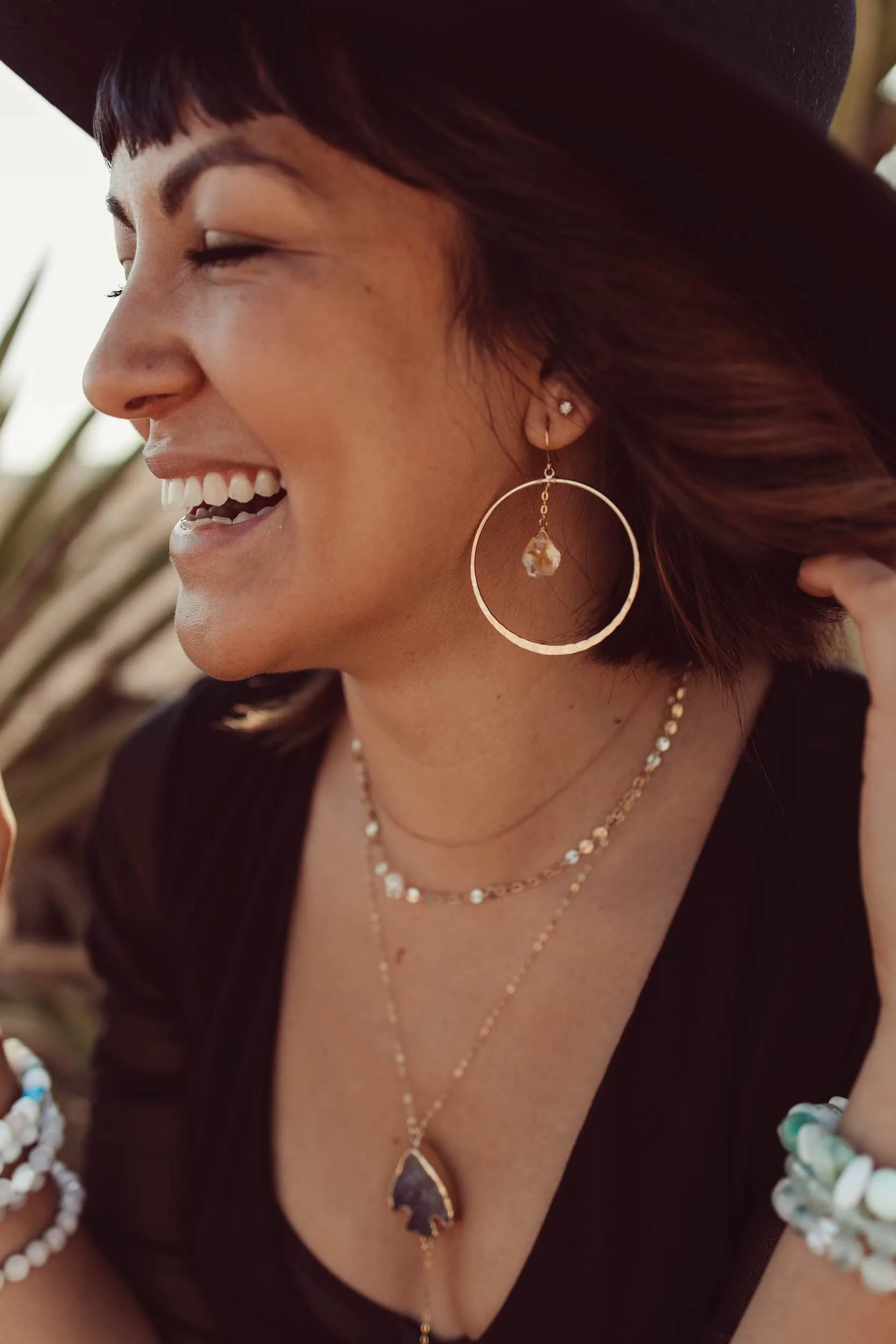 Citrine Joy Gold Hoop Earrings